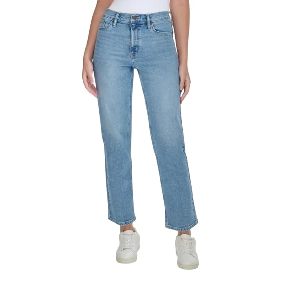 NWT Calvin Klein Women's Size 14 High Rise Straight Leg Light Blue Jeans - Picture 3 of 8